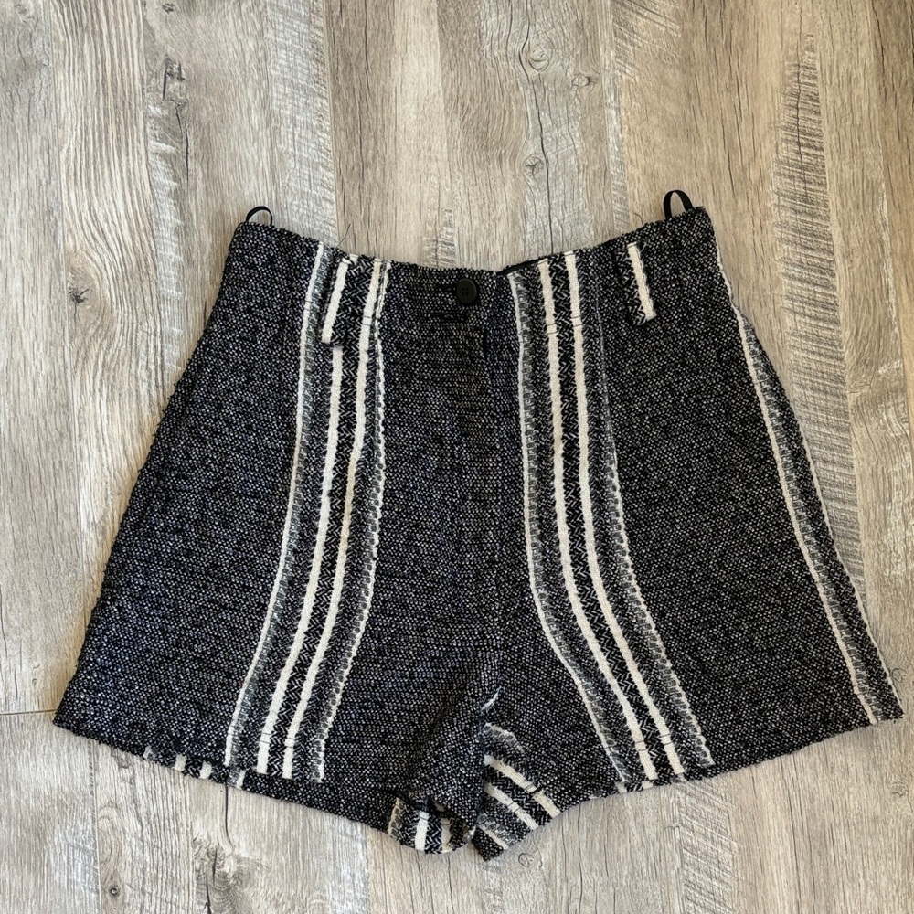 3/$30! Vintage High Waist knit Shorts Black and White Striped